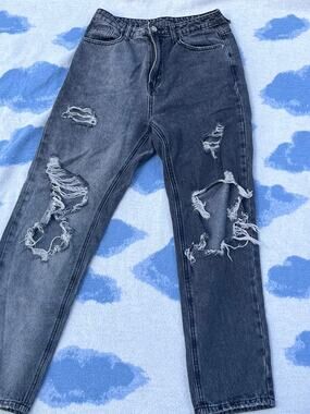 Dark grey ripped jeans